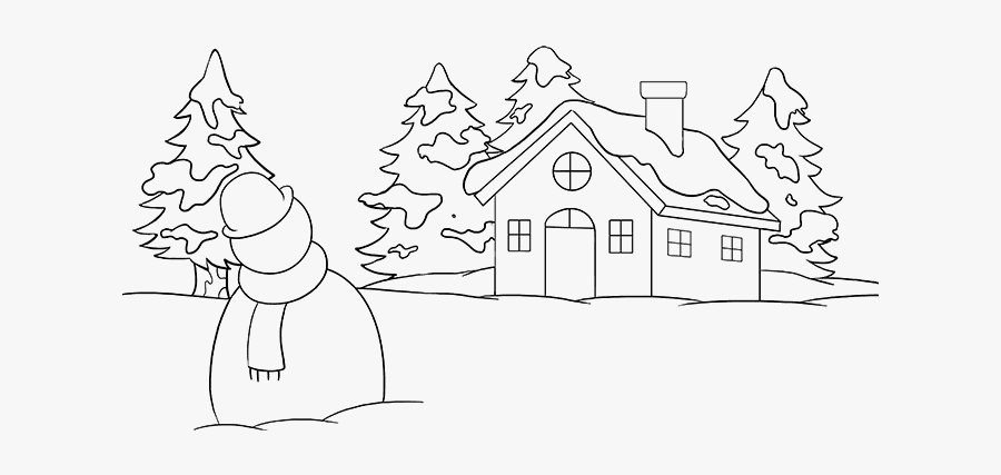 Easy Drawing Of A Winter Wonderland, Transparent Clipart