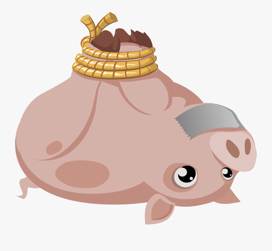 Food,cartoon,snout - Hog Tied Pig, Transparent Clipart