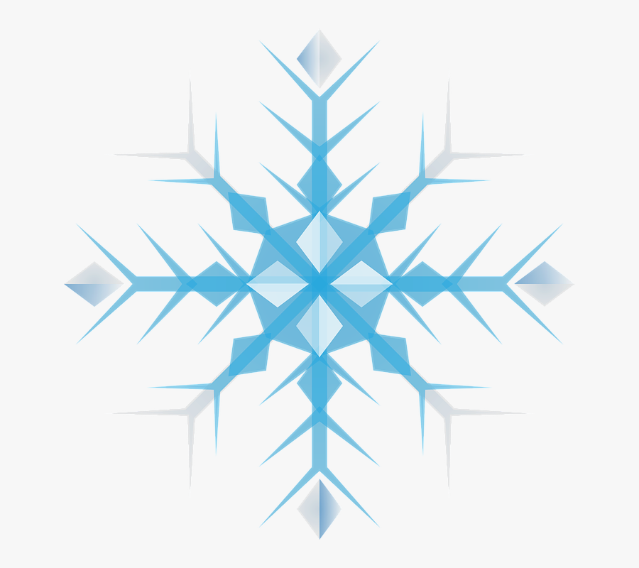 Blue Snow Flake Clip Art, Transparent Clipart