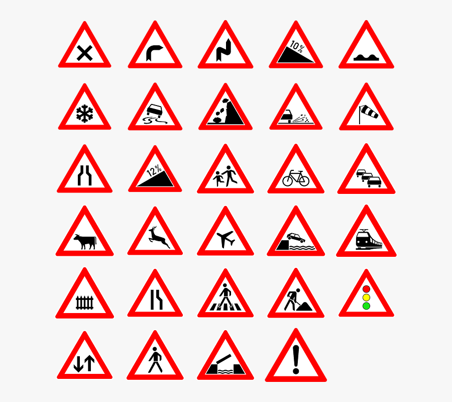 Free Vector Traffic Street Road Signs Clip Art - Road Signs Meaning Philippines, Transparent Clipart