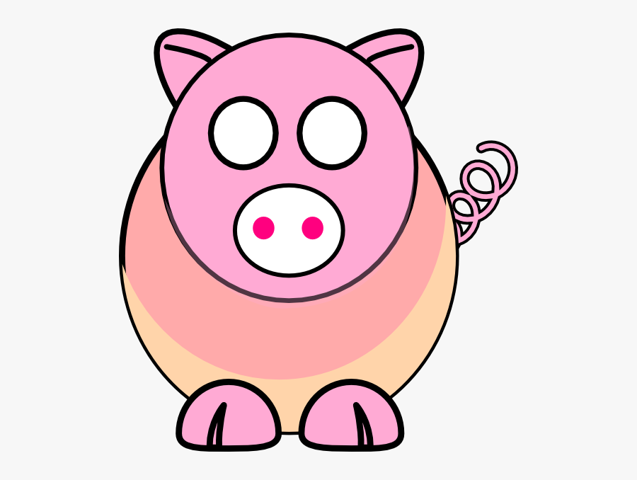 Pig 14 Clip Art - Simple Pig Coloring Page, Transparent Clipart
