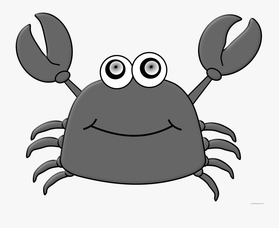 Cartoon Crab Animal Free Black White Clipart Images - King Crab Cartoon, Transparent Clipart