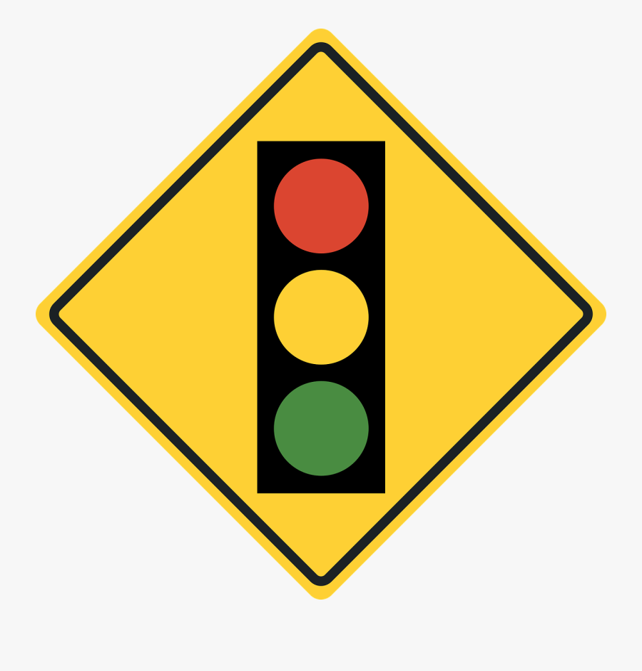 Traffic Sign Road Sign Caution Free Picture - Signal Ahead Sign, Transparent Clipart