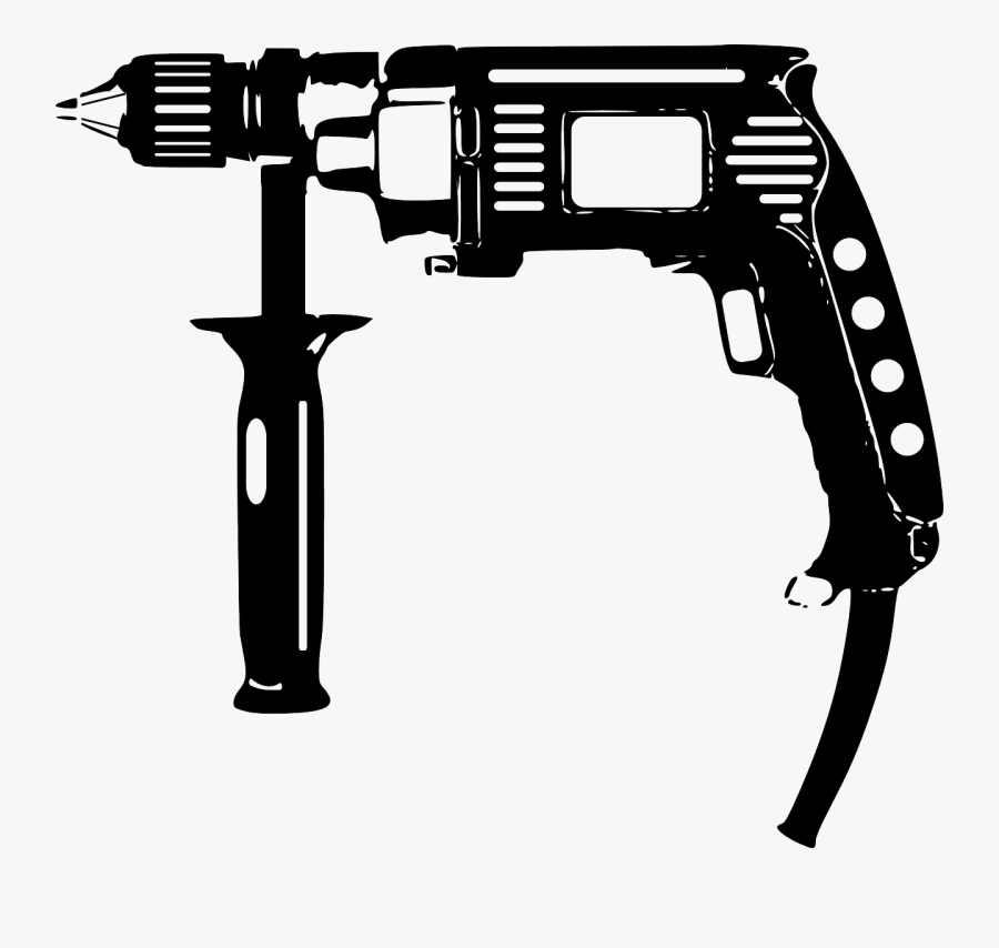 Machine,angle,weapon - Clipart Black And White Power Tool, Transparent Clipart