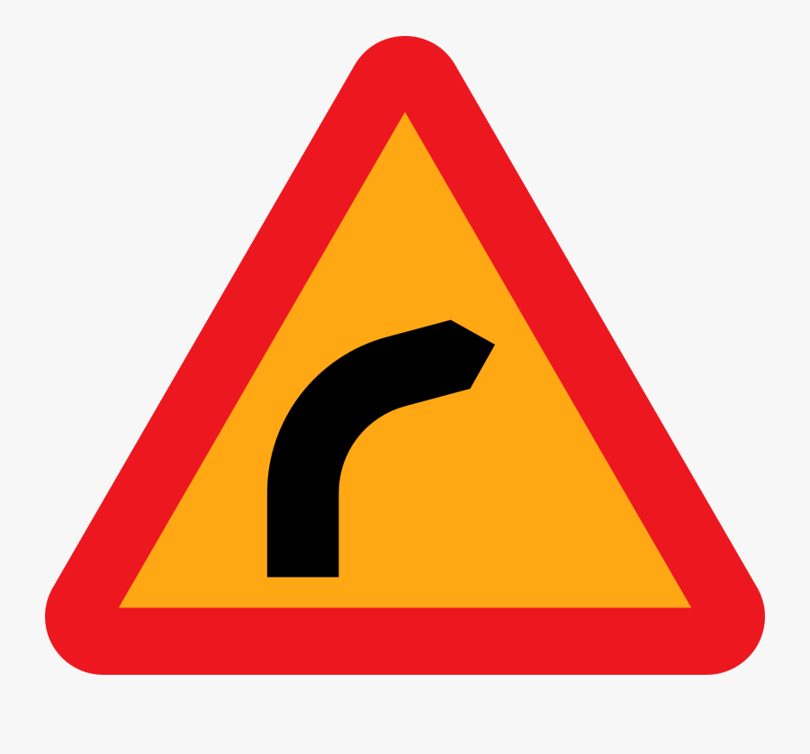 Break Cliparts - Dangerous Right Bend Traffic Sign, Transparent Clipart