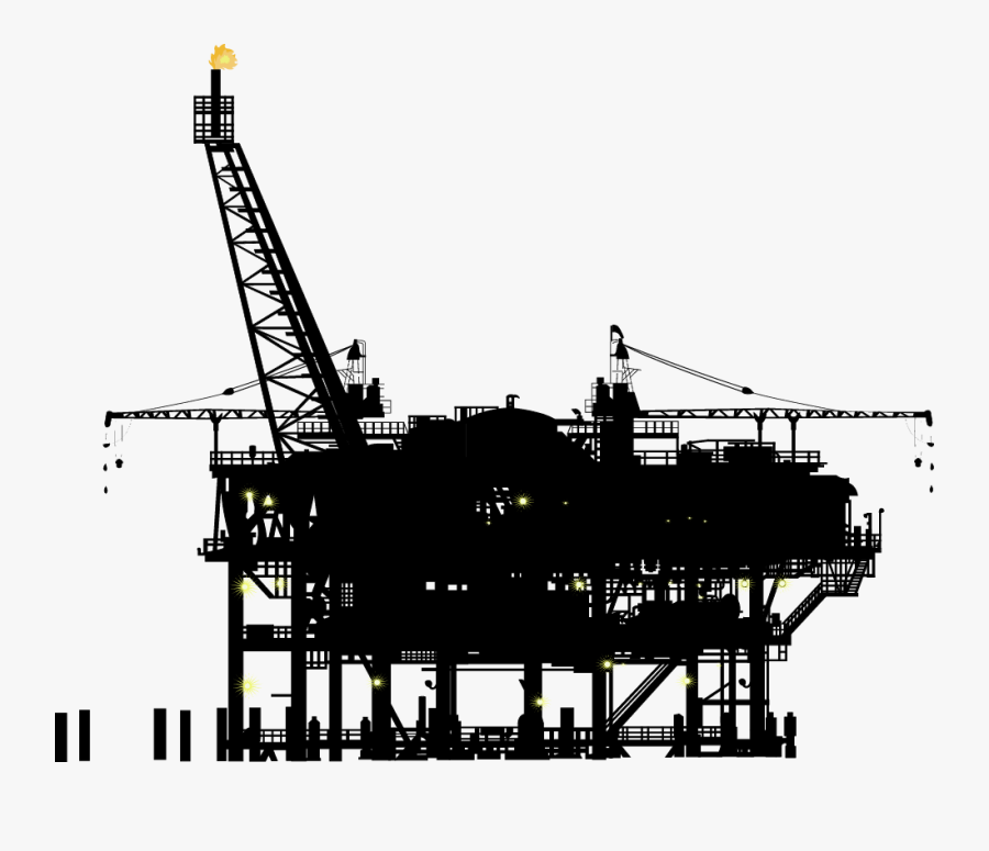 Oil Platform - Display - P - , - Offshore Platform Black And White, Transparent Clipart
