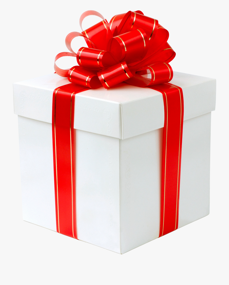 Clip Art White Red Bow Png - Transparent Background Gift Box Png, Transparent Clipart