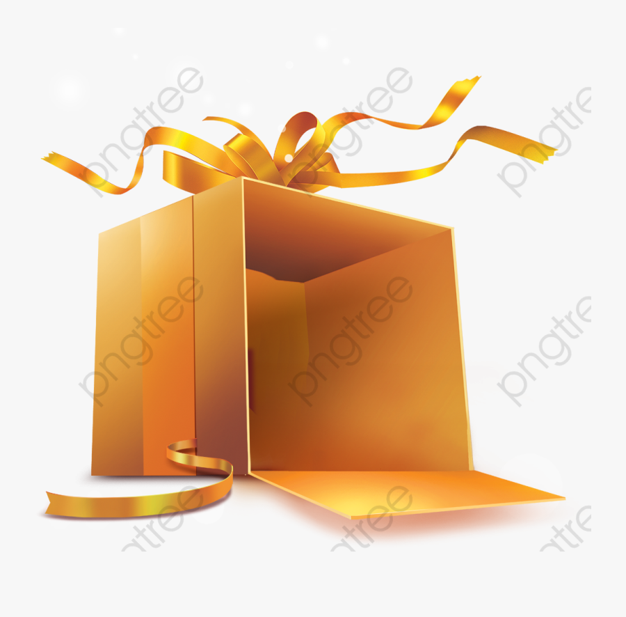 Gift Clipart Gold - Open Gift Box Clip Art, Transparent Clipart