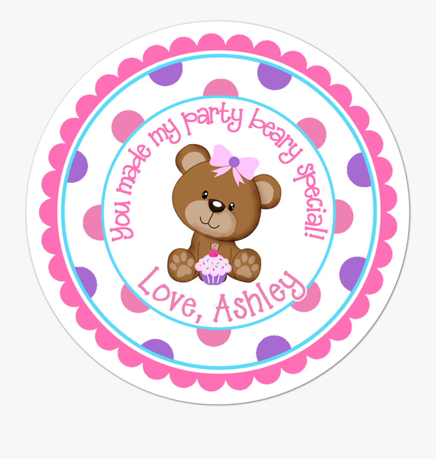Teddy Bear Wide Polka Dot Border Personalized Sticker - Quadro Com Nome Benjamin, Transparent Clipart