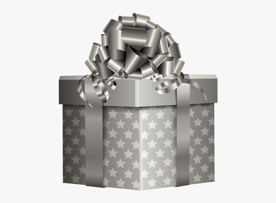 Silver Christmas Gifts Png, Transparent Clipart