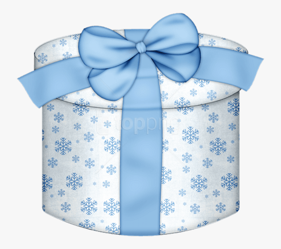 Download White And Blue Round Gift Box Clipart Png - Baby Gift Box Png, Transparent Clipart