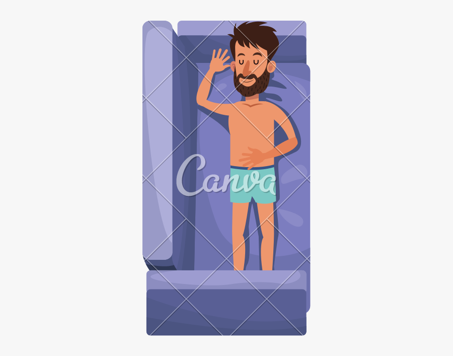 Clip Art Man Sleeping On Couch - Cartoon, Transparent Clipart