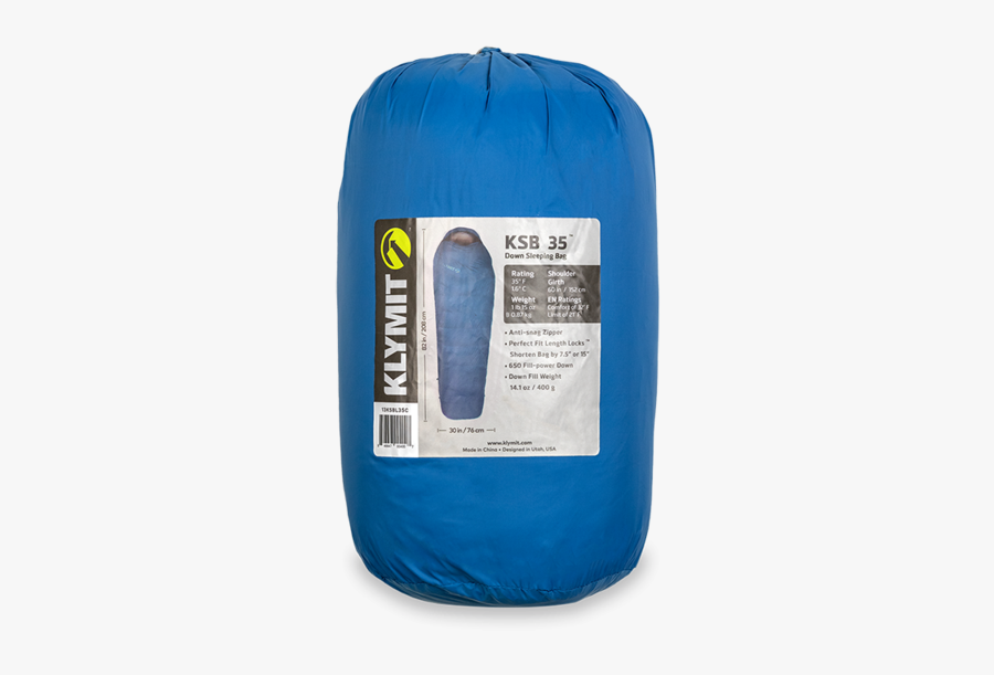 Klymit Ksb 35 Down Sleeping Bag Black Size Regular - Garment Bag, Transparent Clipart