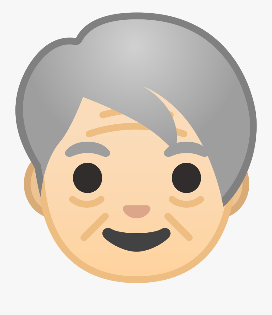Older Adult Light Skin Tone Icon - Emoji Velho, Transparent Clipart