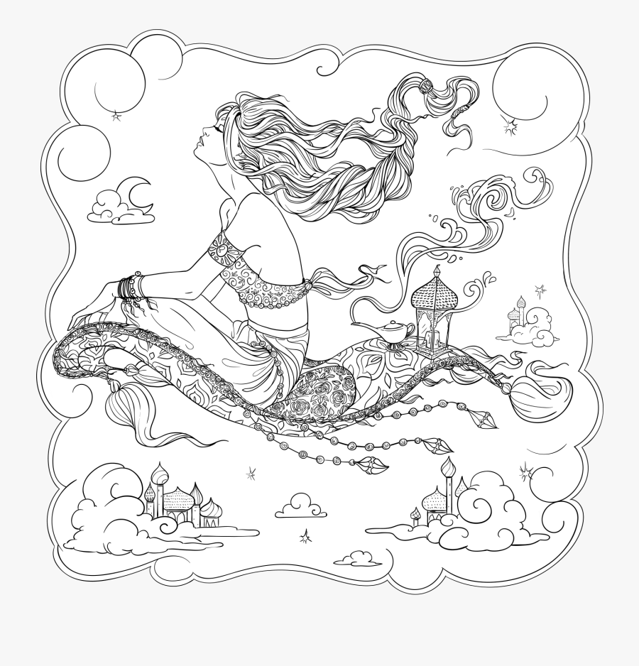 Transparent Adult Coloring Clipart - Adult Coloring Pages Flying, Transparent Clipart