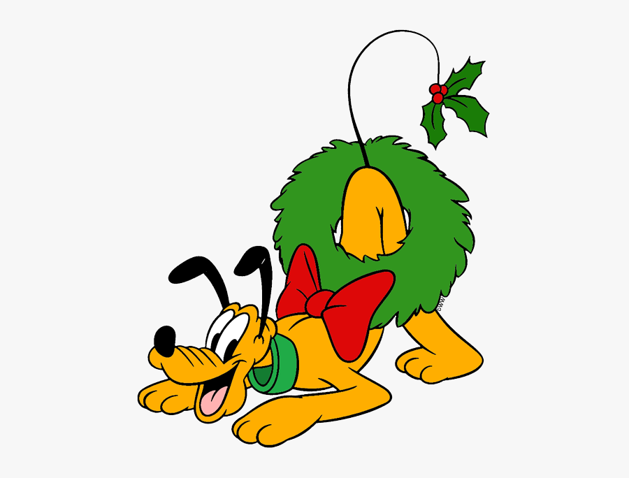 Mickey And Friends Christmas Clip Art - Mickey Pluto Christmas Drawing, Transparent Clipart