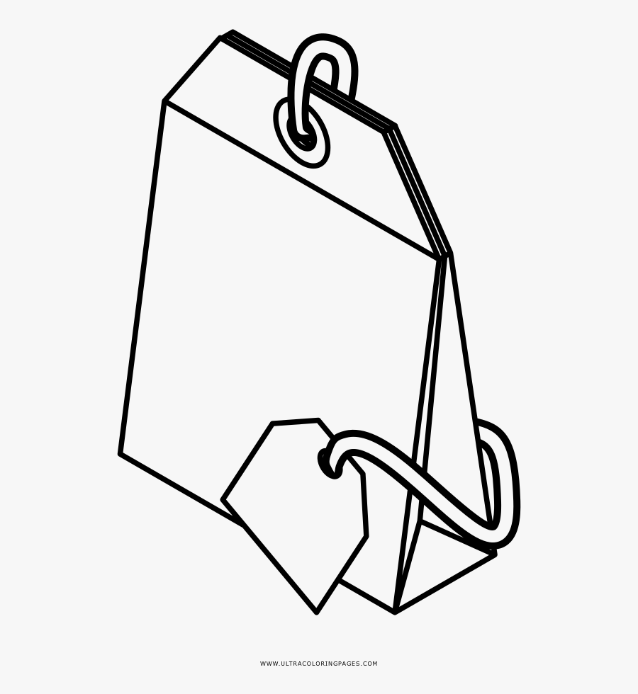Tea Bag Coloring Page - Tea Bag Drawing Png, Transparent Clipart