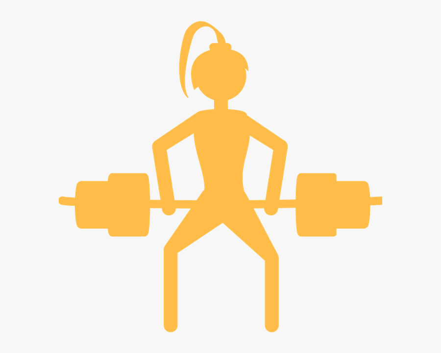 Transparent Person Lifting Weights Clipart - Girl Doing Gym Silhouette, Transparent Clipart