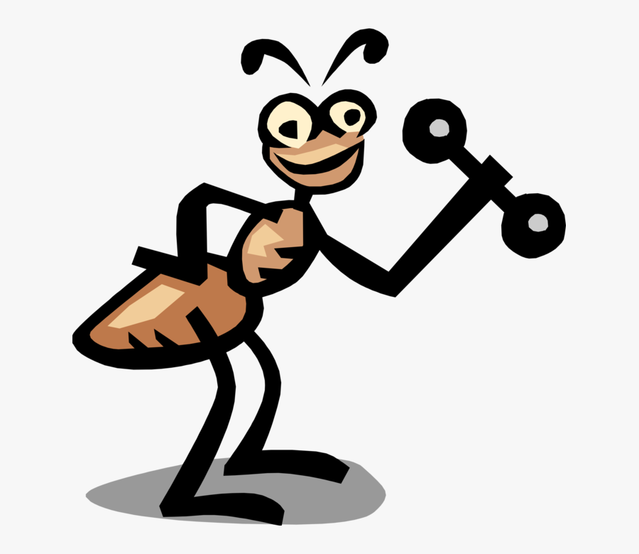 Vector Illustration Of Ant Insect Lifting Weights - Ants Go Marching Lyrics Pdf, Transparent Clipart