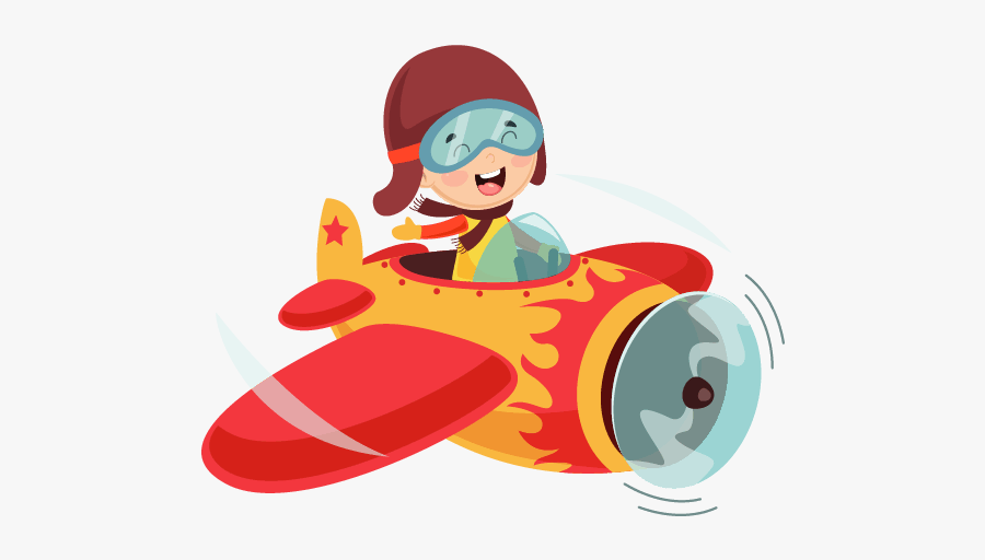Aeroplane Kid Vector, Transparent Clipart