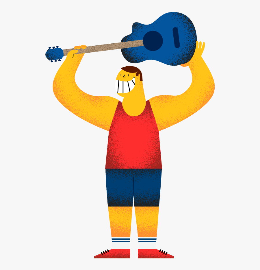 Fairly Strong Person Lifting A Guitar Like It"s A Giant, Transparent Clipart