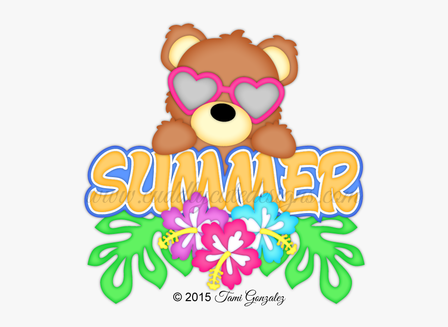 Summer Bear - Cute Transparent Summer Clipart, Transparent Clipart
