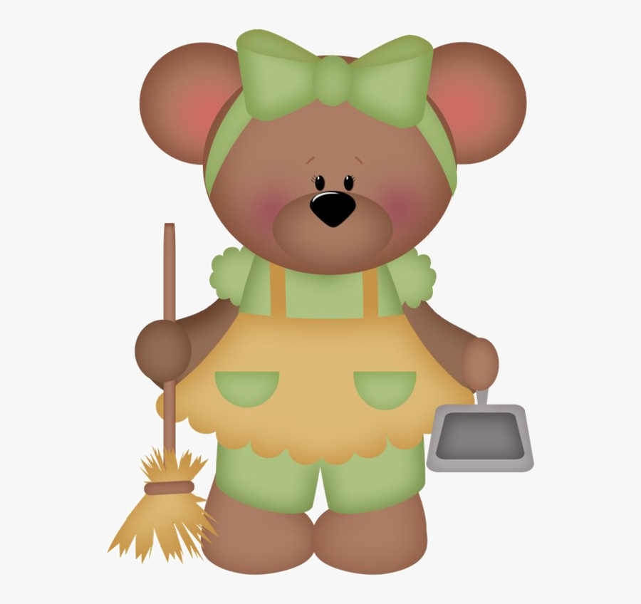 Teddy Bear Baby Cleaning Clipart, Transparent Clipart