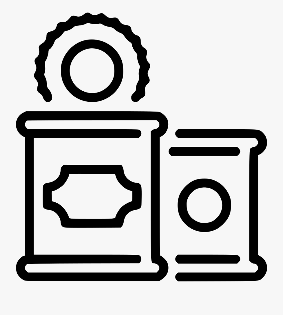 Transparent Canned Goods Png - Clipart Canned Food Black And White, Transparent Clipart
