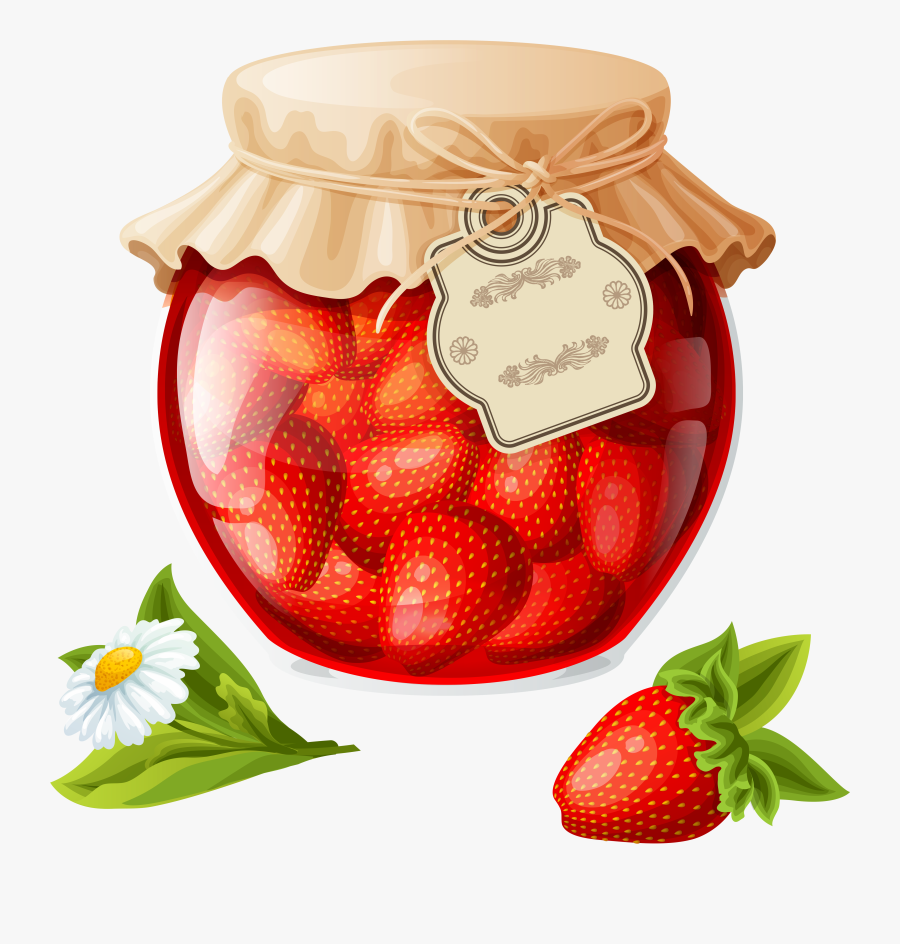 Pantry Clipart Canned Vegetable - Cartoon Raspberry Jam Jar, Transparent Clipart