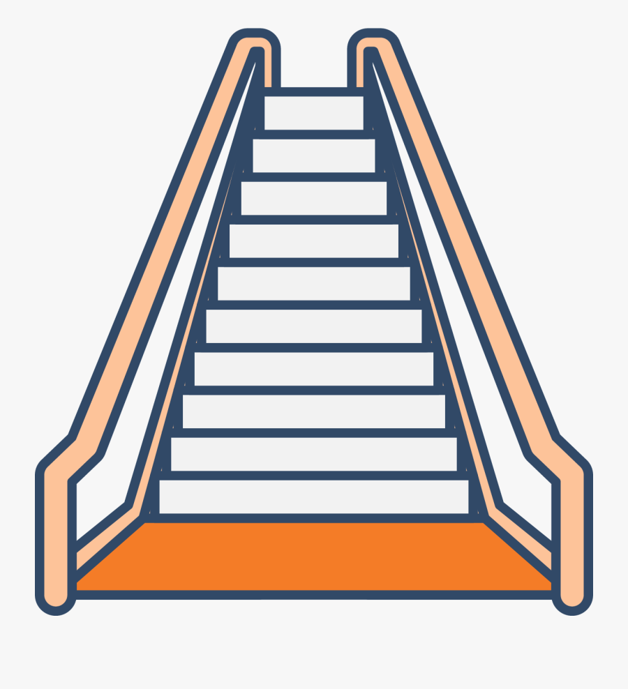 Staircase Clipart Upstairs - Escalator Line Png, Transparent Clipart