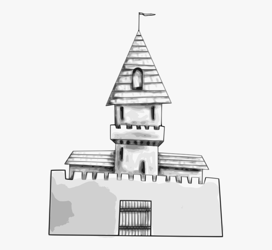 Building,angle,black And White - Un Castillo Con Un Trono En El Medio Para Dibujar Facil, Transparent Clipart