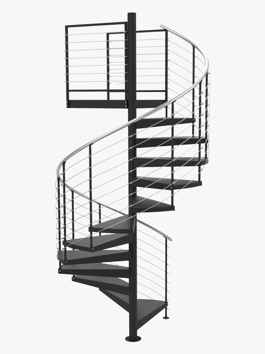 Shown With Additional Platform Rail - Spiral Staircase Transparent Background, Transparent Clipart