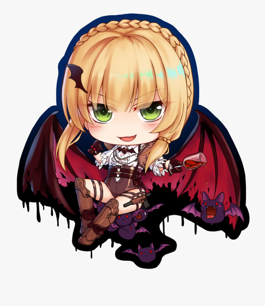 #chibi #anime #cute #vampire #freetoedit - Anime Cute Anime Chibi Vampire, Transparent Clipart