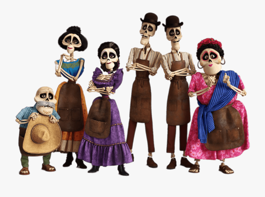 Miguel"s Skeleton Family - Coco Skeletons, Transparent Clipart