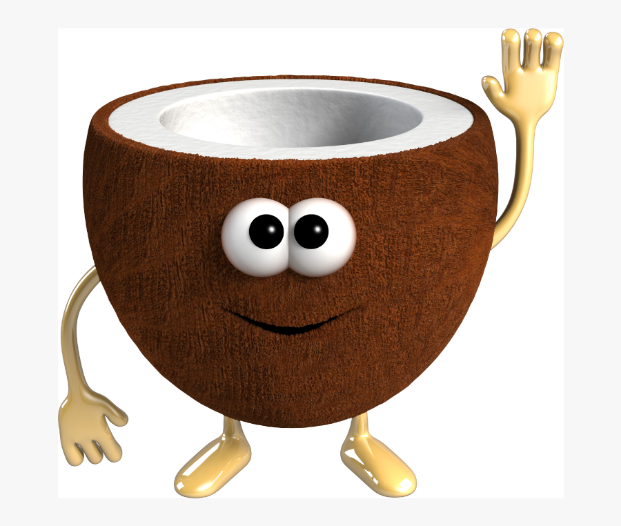 Funny Stickers Fruits And - Animated Coconut, Transparent Clipart