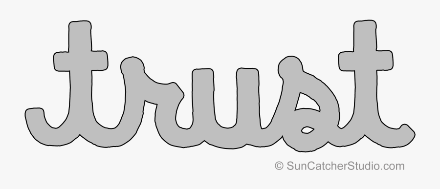 Trust Scroll Saw Pattern Outline Clip Art Printable, Transparent Clipart
