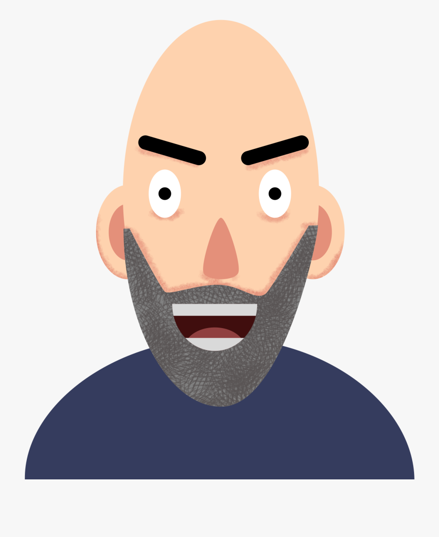 Beard Head Neck Homem Barbudo E Careca Free Transparent Clipart Clipartkey