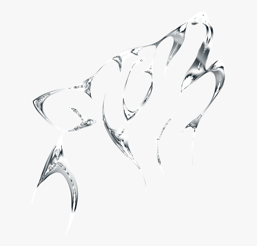 Line Art,silver,ear - Wolf Images No Background, Transparent Clipart