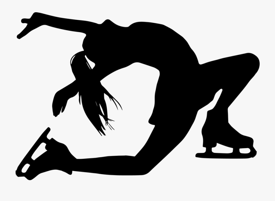Transparent Figure Skate Clipart - Figure Skating Black And White Transparent, Transparent Clipart