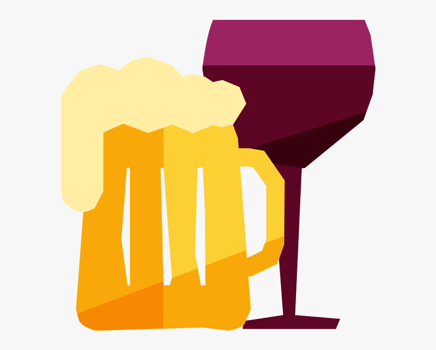 Transparent Free - Beer And Wine Cartoon, Transparent Clipart