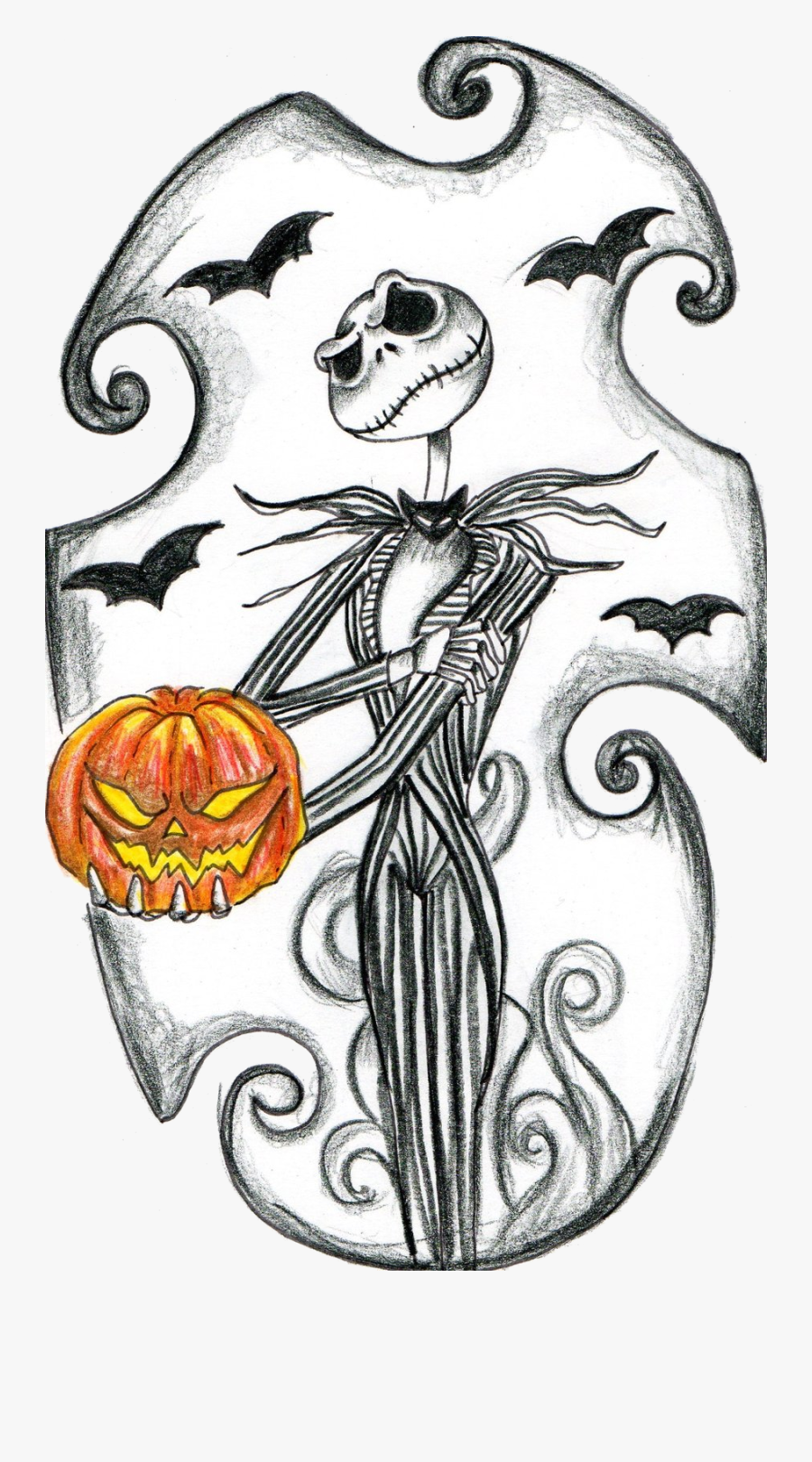 Jack Skellington Halloween Nightmare Before Christmas - Jack Skellington Pumpkin Drawing, Transparent Clipart