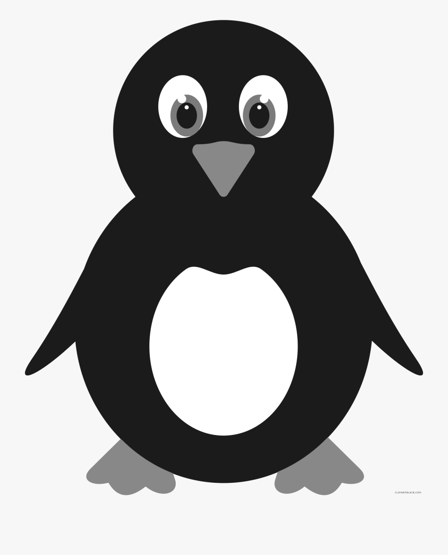 Cute Penguin Animal Free Black White Clipart Images - Antarctica Penguin Drawing Cartoon, Transparent Clipart