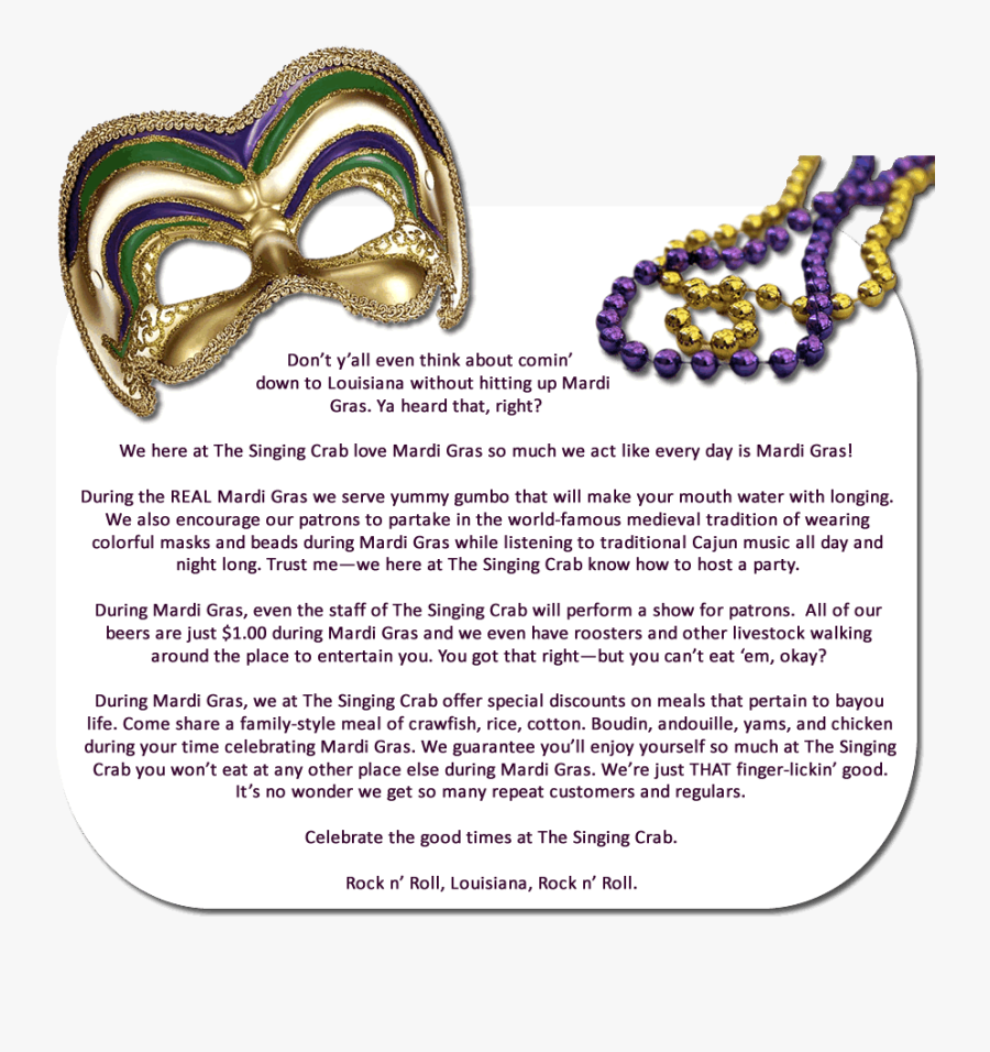 Mardigrastext Masquerade Ball- - Mardi Gras Beads, Transparent Clipart