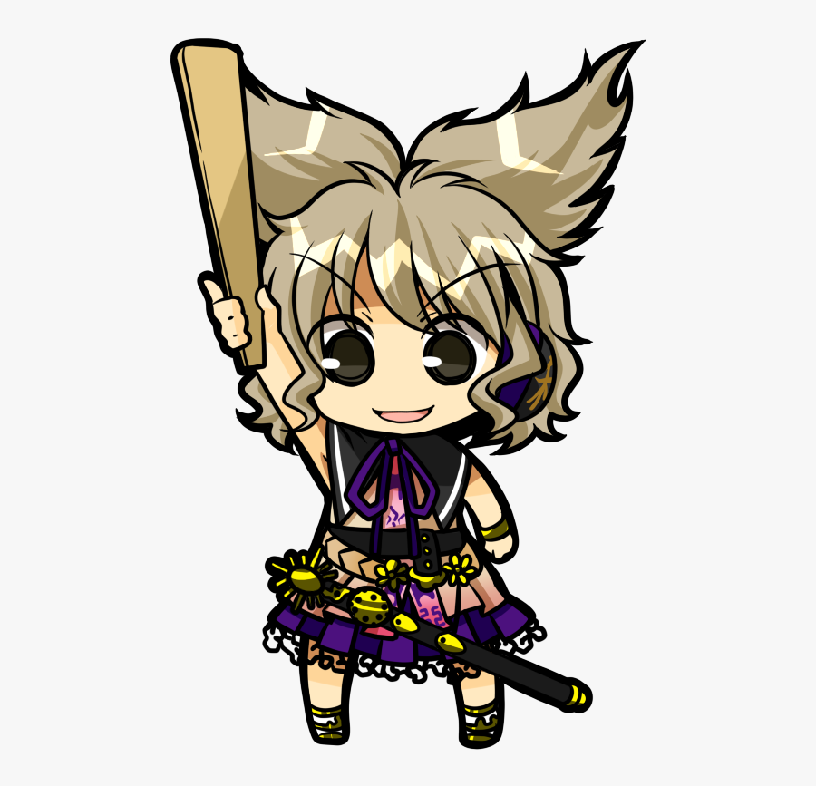 Arm Up Belt Black Eyes Blonde Hair Chibi Earmuffs Headphones - Cartoon, Transparent Clipart