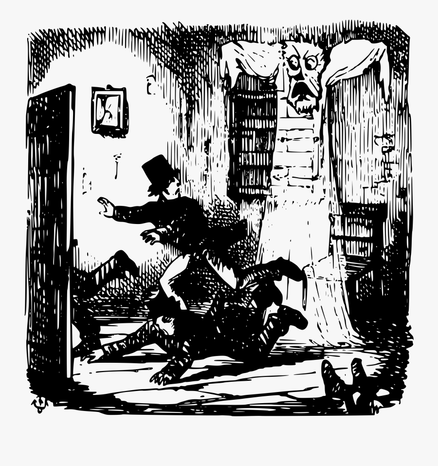 Transparent Spooky Ghost Png - Black And White Horror Cartoon, Transparent Clipart