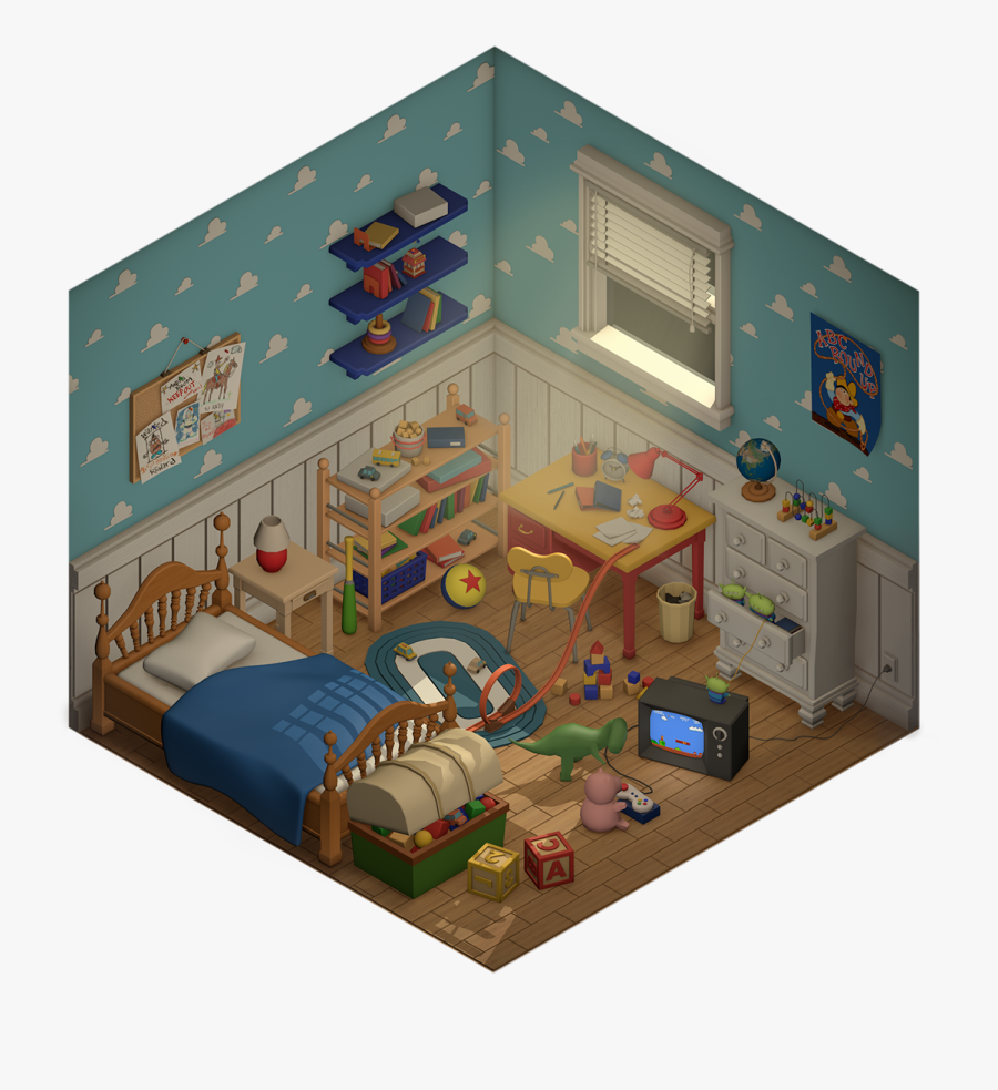 Transparent Toy Room Clipart - Andy's Room In Real Life, Transparent Clipart