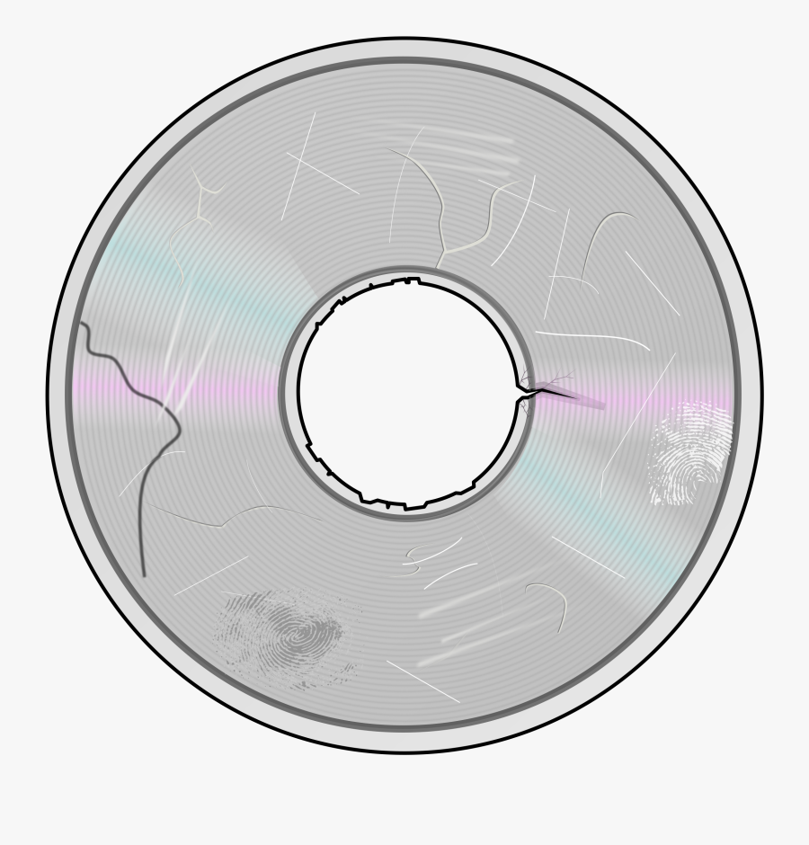 Transparent Compact Disc Png - Damaged Disc, Transparent Clipart