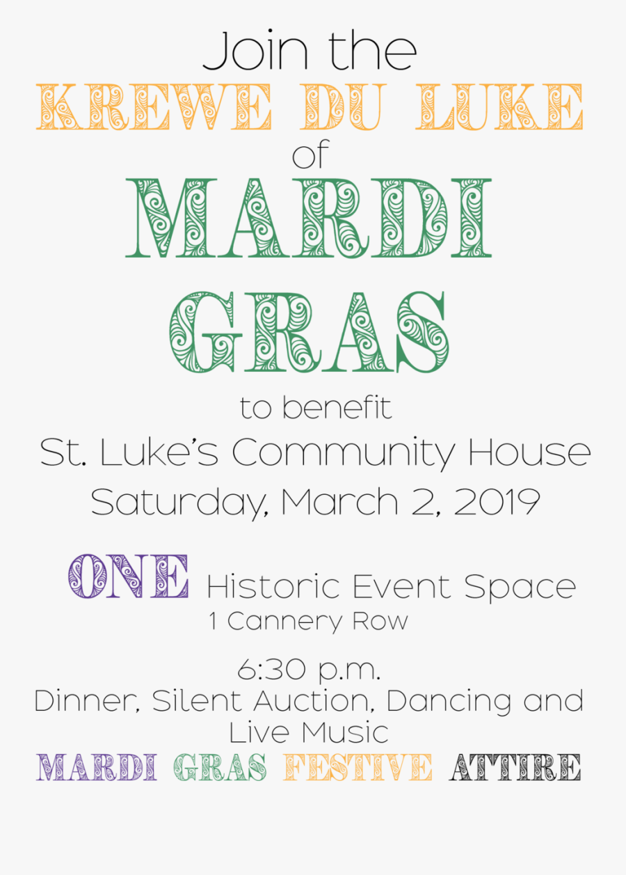 Mardi Gras Invitation For Web - Calligraphy, Transparent Clipart