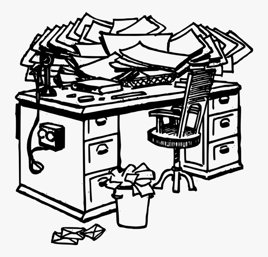 Messy Desk Clipart, Transparent Clipart