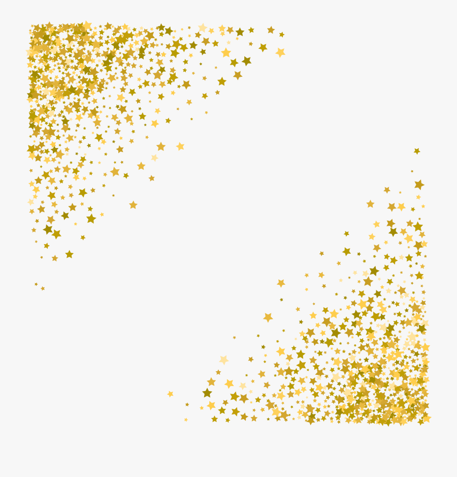 Decoration Clipart - Golden Stars Background Png, Transparent Clipart